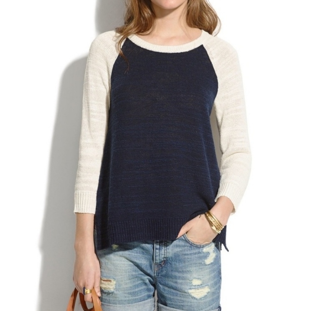 Madewell JCrew Raglan Split Hem Summer Sweater